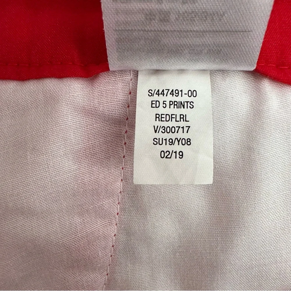 Old Navy Everyday Shorts Womens 14 Chino Red Floral Hawaiian Preppy Tropical